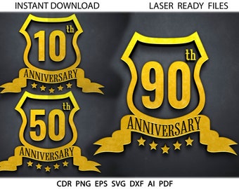 Anniversary bundle svg, 50th Anniversary SVG, 10 Year Anniversary svg, Glowforge files, Cut files Digital download | CDR | PNG | Sublimation