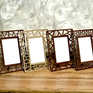 4 Laser cut photo frame svg file Glowforge photo frame svg file Laser cut Photo frame vector template Cricut photo frame dxf file zdjęcie 10