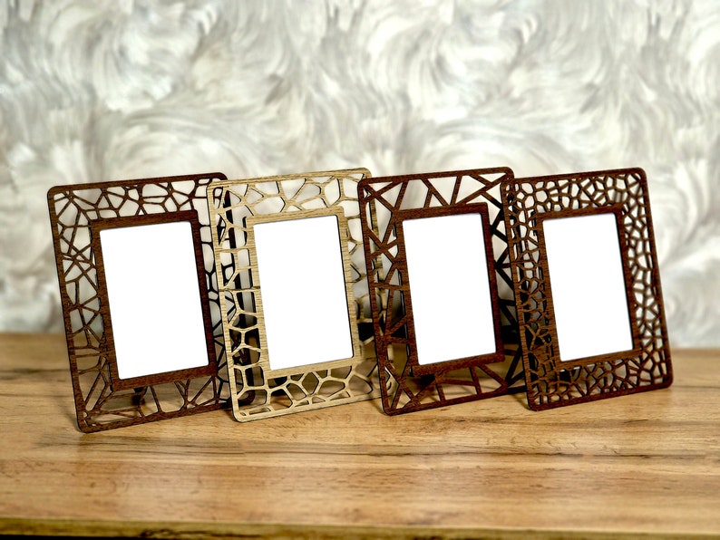 4 Laser cut photo frame svg file Glowforge photo frame svg file Laser cut Photo frame vector template Cricut photo frame dxf file zdjęcie 10