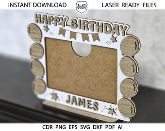 SVG Baby Photo Frames Laser Cut, Customized Photo Frame, Announcement Photo Frame Picture Frame Laser Cut Personalized Photo Frame Baby Gift