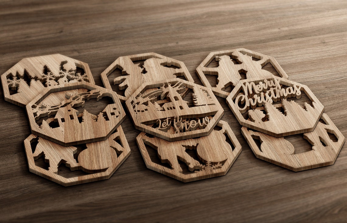 Christmas Coasters Cut Files 20 Christmas Coasters SVG Etsy