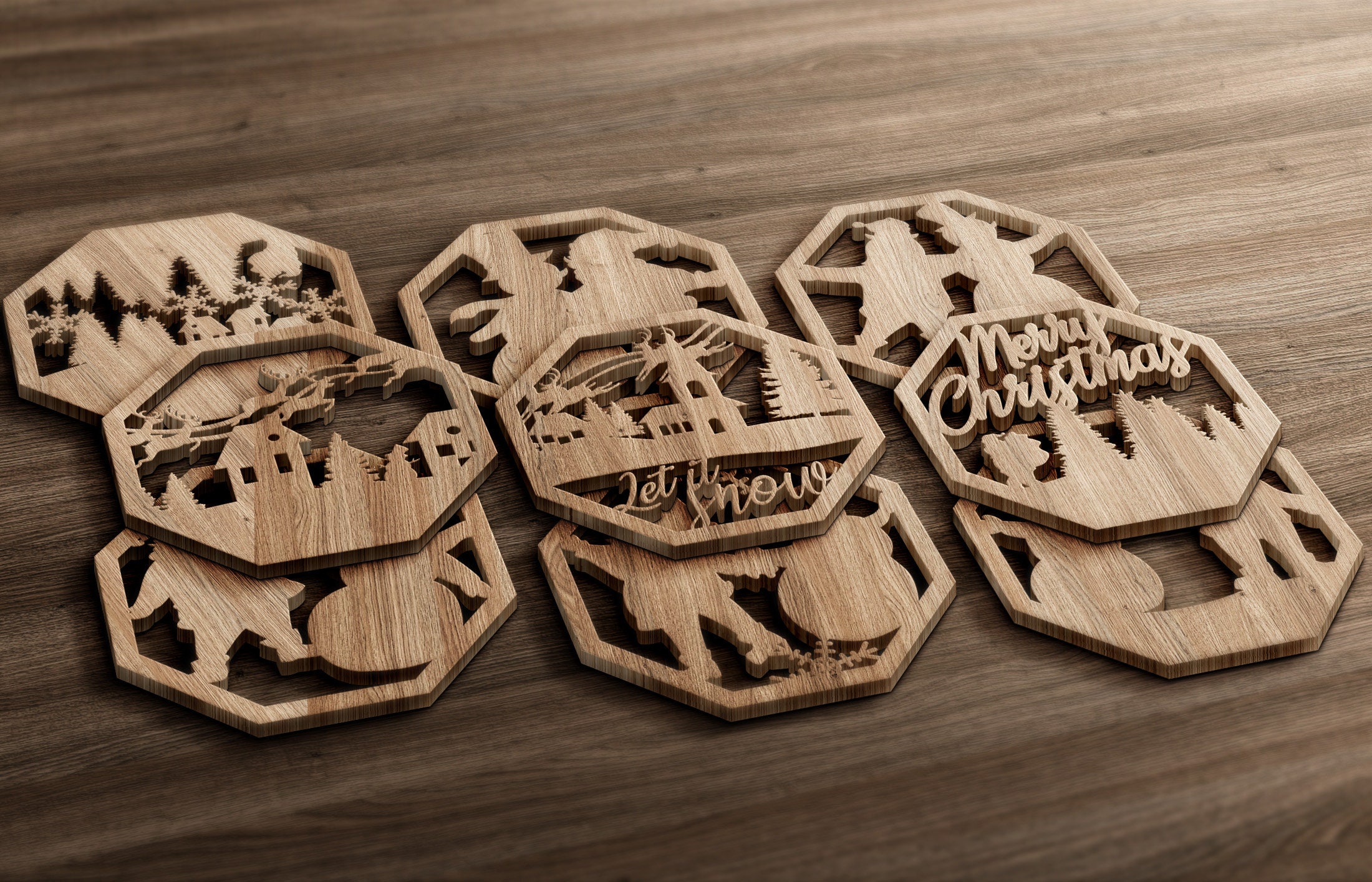 Christmas Coasters Cut Files 20 Christmas Coasters SVG Etsy UK