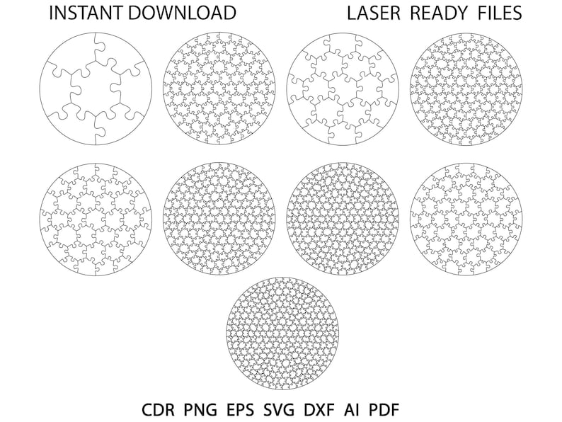 Circle Puzzles Svg Jigsaw Puzzles Svg Circle Etsy