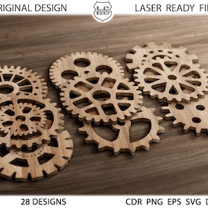 28 Gear Coaster Trivet Grill Templates Vector Digital SVG DXF Files Instant Download  Laser Cutting Plasma Cricut Maker CNC