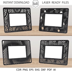 Photo Frame set 4 svg, CNC files for wood Laser cut files cnc wood working laser cut vector plan svg files for cricut vector cutting plan