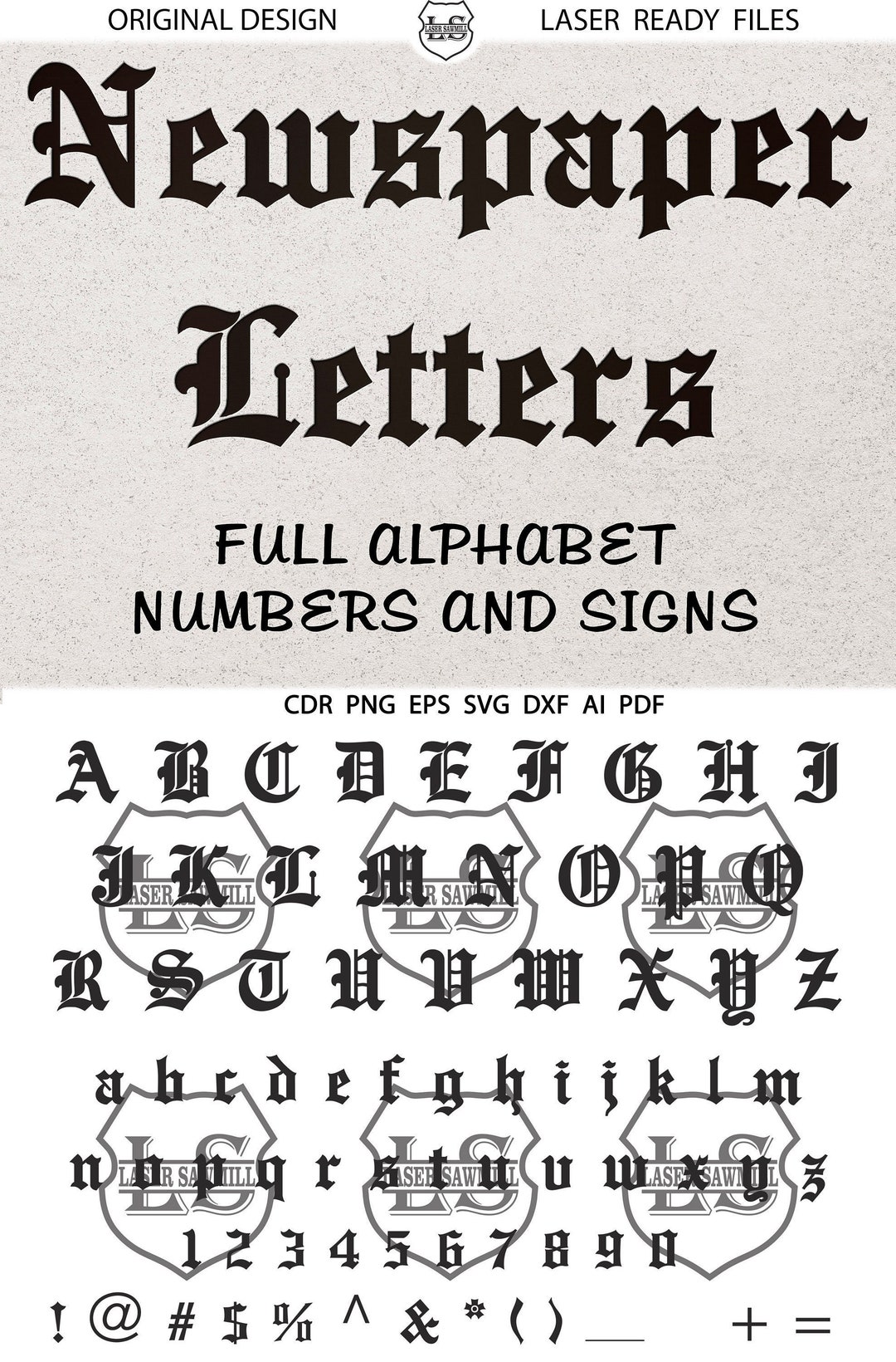 Newspaper Alphabet Letters Svg Cuttable Files Silhouette