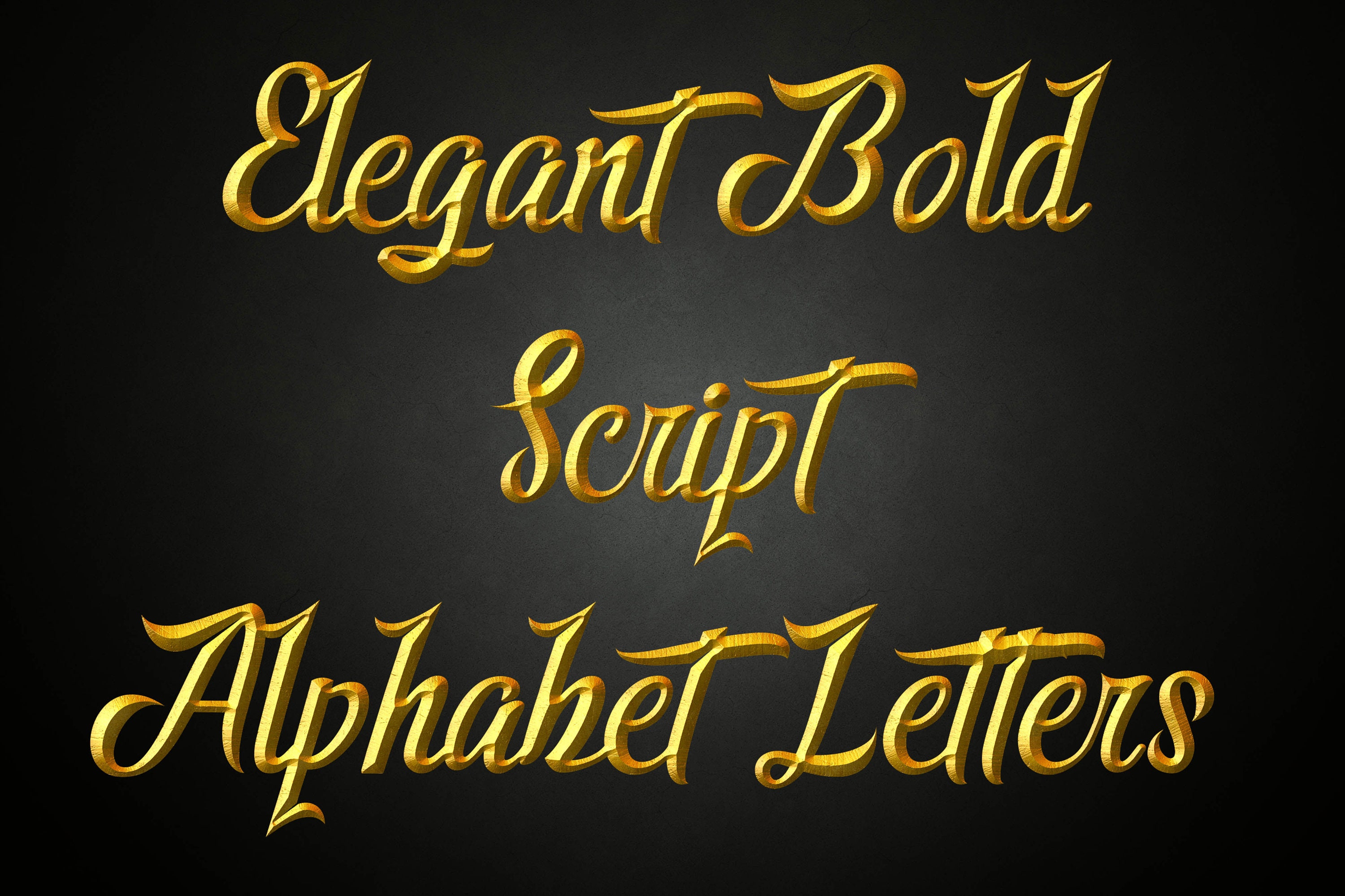 Elegant Bold Script Alphabet Letters SVG DXF Vector Images Monogram ...