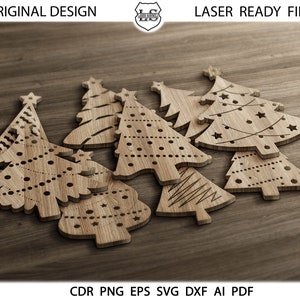 24 Albero di Natale Svg, file Glowforge, Bundle, alberi di Natale Svg, Natale, Natale Clipart, Natale digitale, Cricut, Silhouette Dxf