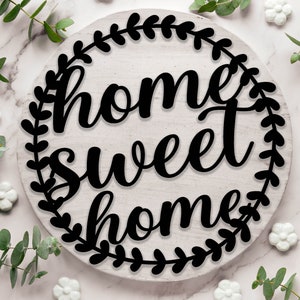 Home Sweet Home SVG Round Sign For Glowforge/Laser | Farmhouse SVG Glowforge | Glowforge Files | Laser Cut Files | Farmhouse Laser Files