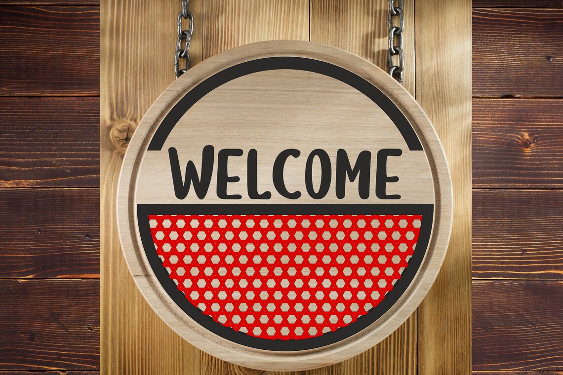 Welcome Sign Svg Door Hanger SVG Door Hanger Round Door | Etsy
