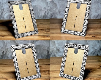 4 Laser cut photo frame svg file Glowforge photo frame svg file Laser cut Photo frame vector template Cricut photo frame dxf file
