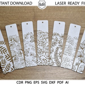 Bookmarks SVG, Floral Bookmark SVG, leaves Bookmark laser file, Bookmark Glowforge, Tropical  bookmarks svg, Glowforge svg, Laser cut file