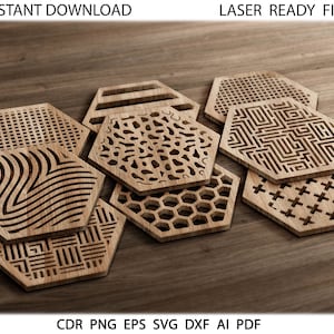 20 Geometrische onderzetters, svg Panelen collectie, Geometrische mandala, vierkante patronen. Vectorbestanden, voor lasersnijden, cnc. CDR, DXF, EPS, onderzetters