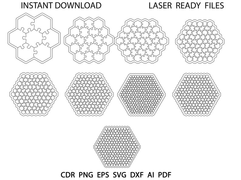 Hexagonal Puzzles Svg Jigsaw Puzzles Svg Circle Etsy