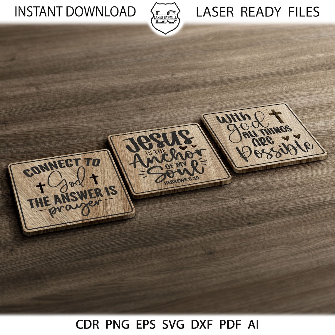 Insult Coasters Vector 15 Christian Coasters, Religious Square Coaster Grill Trivet Templates ...