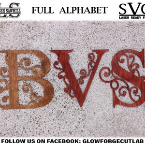Alfabeto SVG DXF vinil ferro em transferência de calor arquivos de corte vetorial Silhueta Cricut letras iniciais decalque de vinil SVG dividido monograma alfa