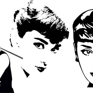 Audrey Hepburn SVG Audrey Hepburn Dxd Instant download DXF Audrey Hepburn Eps Silhouette scal Cricut Printable Vector Download for DIY image 2