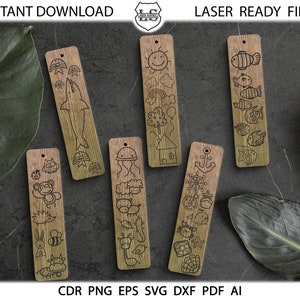 Bookmarks SVG,  Glowforge Bookmark SVG Files Template for Laser Cut on Glowforge, CNC Routing Machines, Bookmarks Cut files