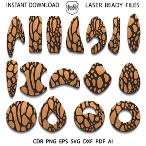 Abstract oorbellen SVG, oorbellen SVG, geometrische oorbellen SVG, laser gesneden oorbellen bestand, Glowforge oorbellen SVG, hout laser gesneden oorbellen