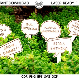 Funny Plant Marker, Funny Plant Stakes, Plant Stakes SVG, Garden Stakes Bundle, Garden Markers SVG, Glowforge svg, Laser cut file