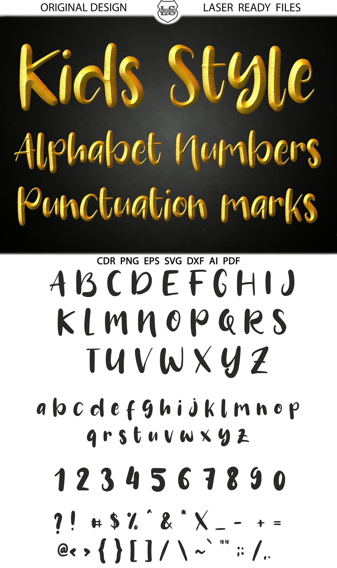Kids Style Alphabet Letters | Kids Numbers Kids Alphabet Letters SVG ...
