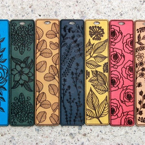 Floral Bladwijzers SVG, Bladwijzer SVG, Bladwijzer laser bestand, Bladwijzer Glowforge, Boek citaten svg, Glowforge svg Laser gesneden bestand Leer Bladwijzers