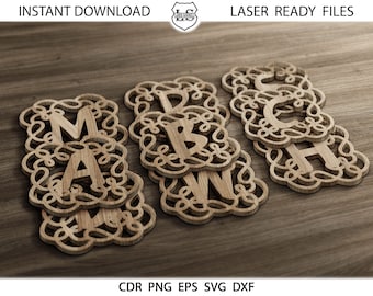 Glowforge Alphabet, Glowforge Letters A-Z SVG,Monogram,Wedding,Alphabet,Letter,Bundle,Font,Cricut,DXF,Cut File,Silhouette,DIY,Cut files