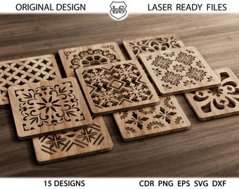 16 Coaster pattern svg, ethnics  panel svg, Template room divider svg, cricut, laser cut file, cnc plasma, partitions, wall stencils, dxf