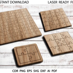 Vierkante puzzels svg, Glowforge legpuzzels svg,, puzzels lasersnijden, puzzelsjablonen, legpuzzels bestand, CNC-bestanden, CNC-plannen, Glowforge