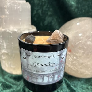 Grounding Candle | Spiritual Candle | Witchy Candle | Intention Candle | Crystal Candle | Candle Magick
