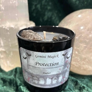 Protection Candle | Energy Candle | Intention Candle | Crystal Candle | Spiritual Candle | Witchy Candle | Candle Magick