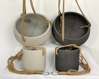 Hanging Planter / Cement Wall Pots / Concrete Handmade indoor & outdoor Pot /  Succulent Planter / Bowl Planter