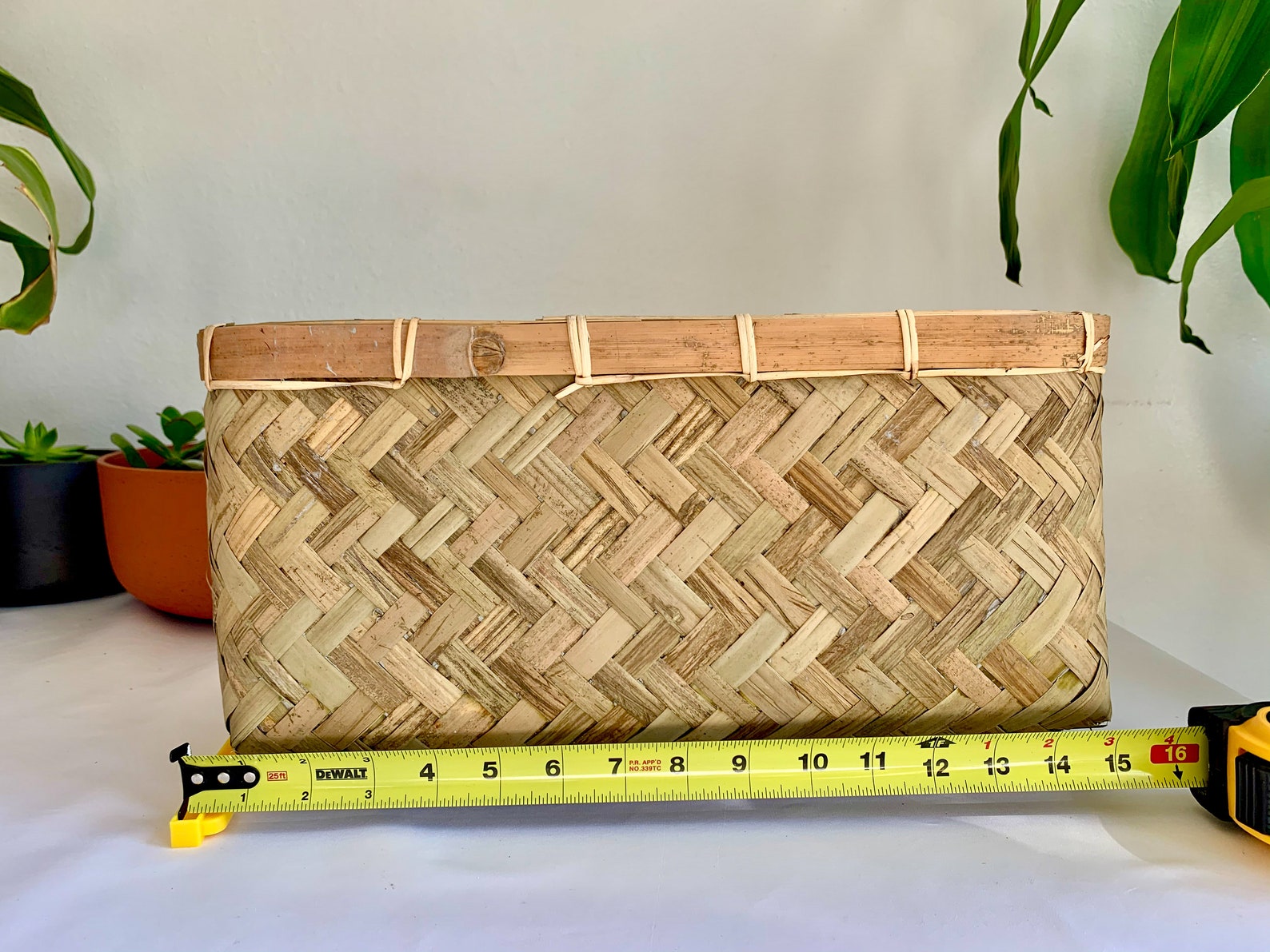 Large Bamboo Planter Box / Indoor & Outdoor Plant Basket/ Etsy