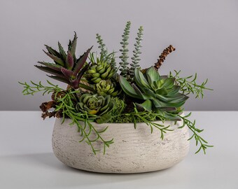 Concrete Bowl Planter / Stoneware Tabletop / Handmade indoor&outdoor Planter / Succulent Planter / Bowl Planter / Home Decor / Serve Bowl