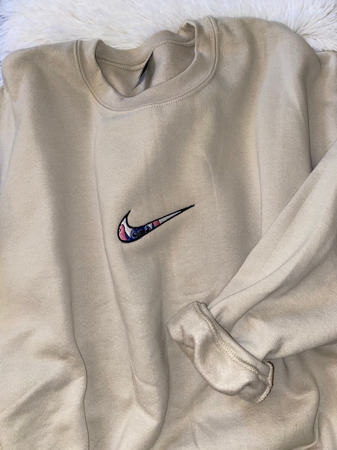 Nike x Stitch embroidered sweatshirt Custom crewneck NIKE | Etsy