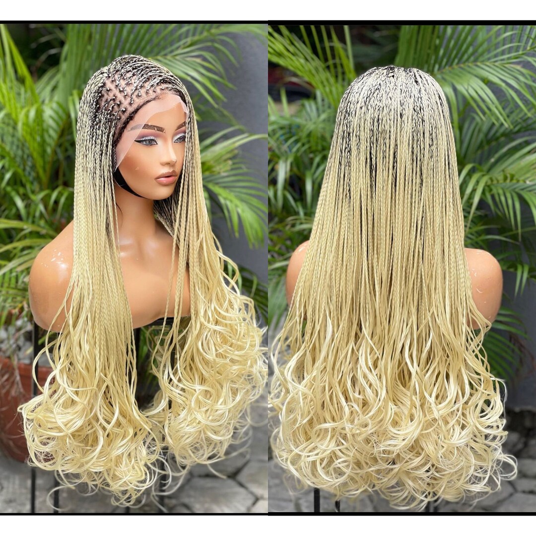 Luxury Braided Wig spanish Curl Braid Wig Blonde Braided Wig Etsy