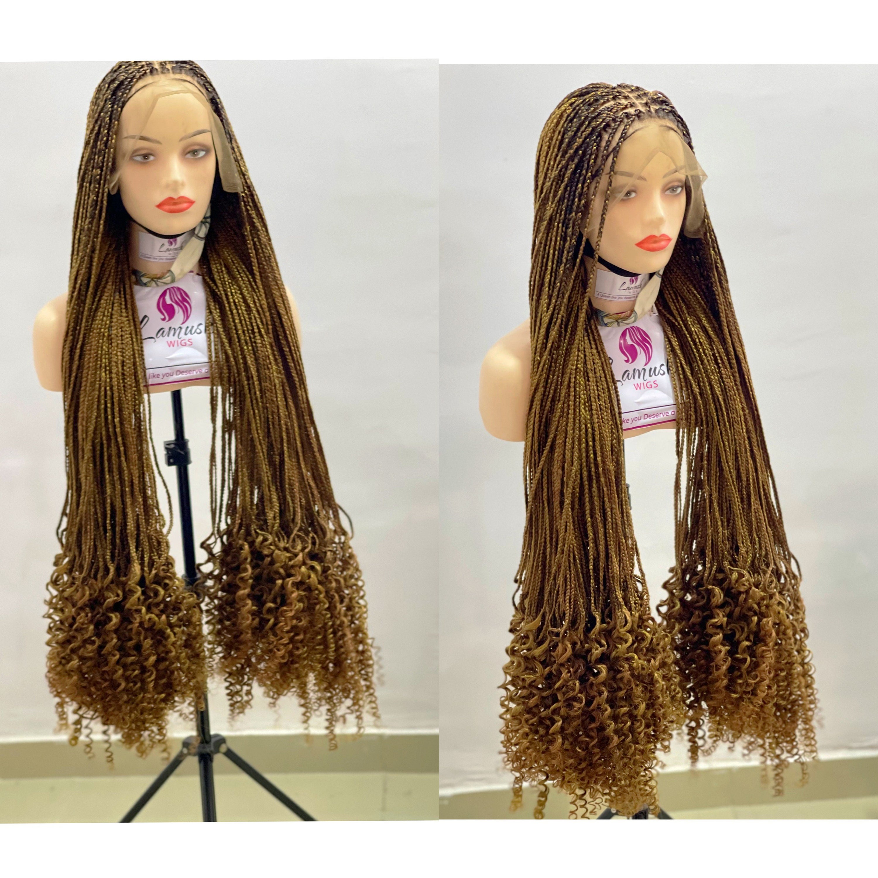 Knotless Braid Wig for Black Women Gift for Women Full Lace Front Wig Jumbo  Braids Chunky Braid Twist Box Braid Wig Lemom Green Hair -  Canada