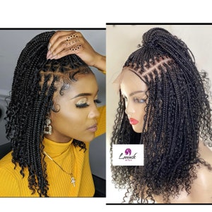 Ready to ship, Knotless goddess bob wig, braided wig,boho braids, goddess braided wigs for black women,cornrows box braid short braidswig