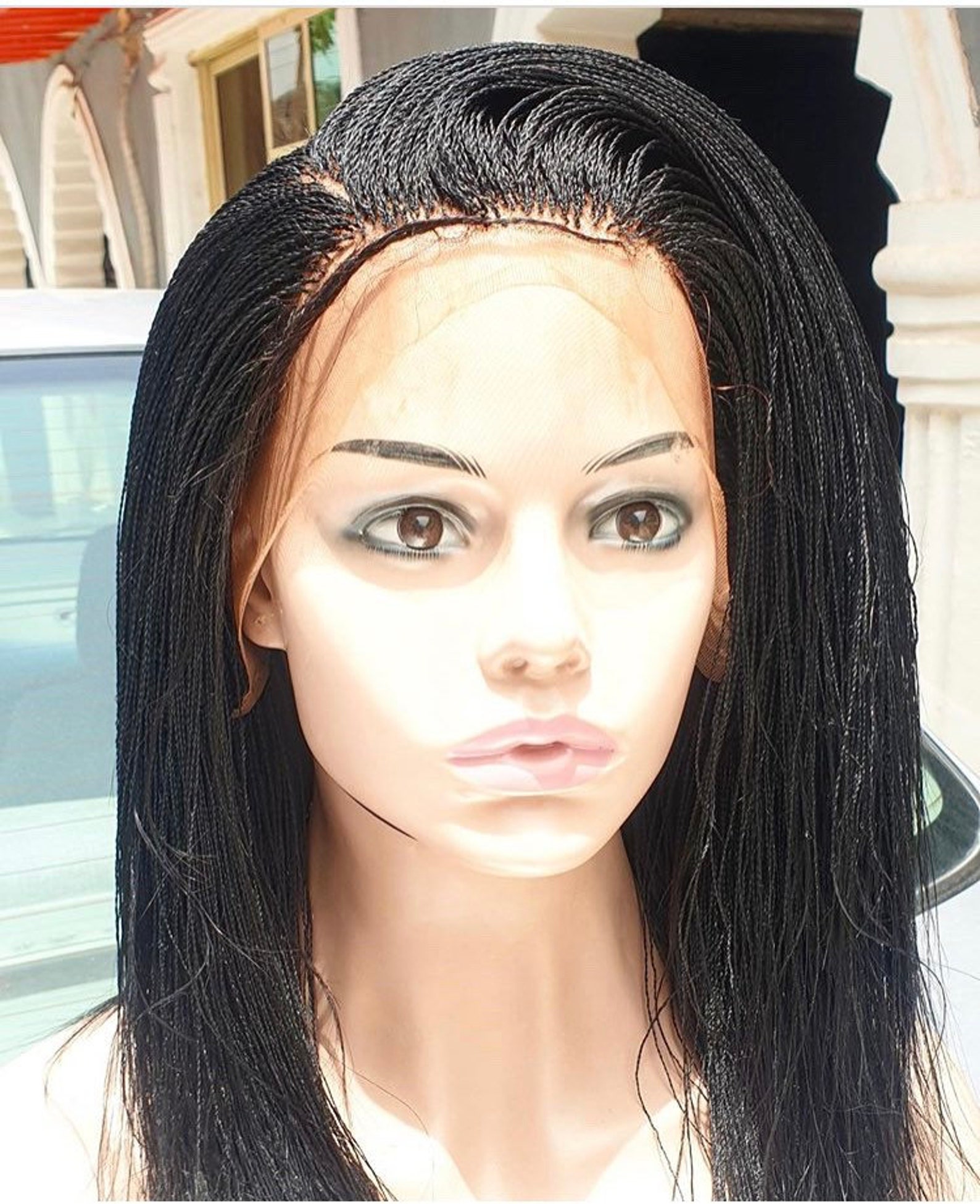 Cornrow Braided Wig Ghana Weaving Braided Wig Frontal Etsy