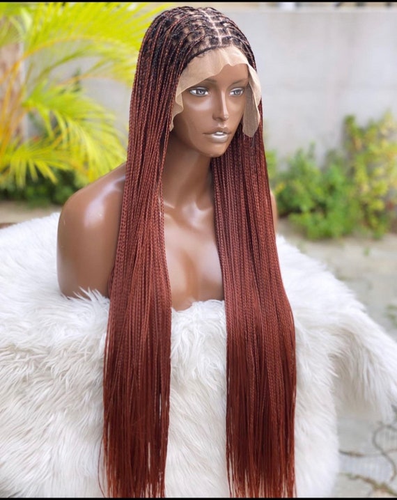 Bone Straight Braided Wig. Knotless Braid Wig, Wig for Black Women, Box  Braid Wig 