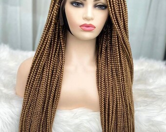 Gold braid wig, braided wig frontal