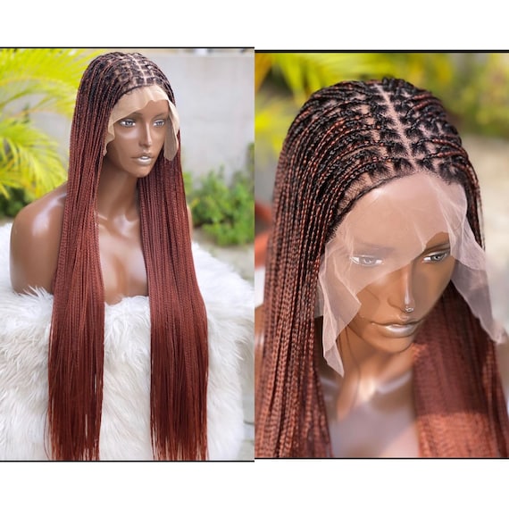 Bone Straight Braided Wig. Knotless Braid Wig, Wig for Black Women