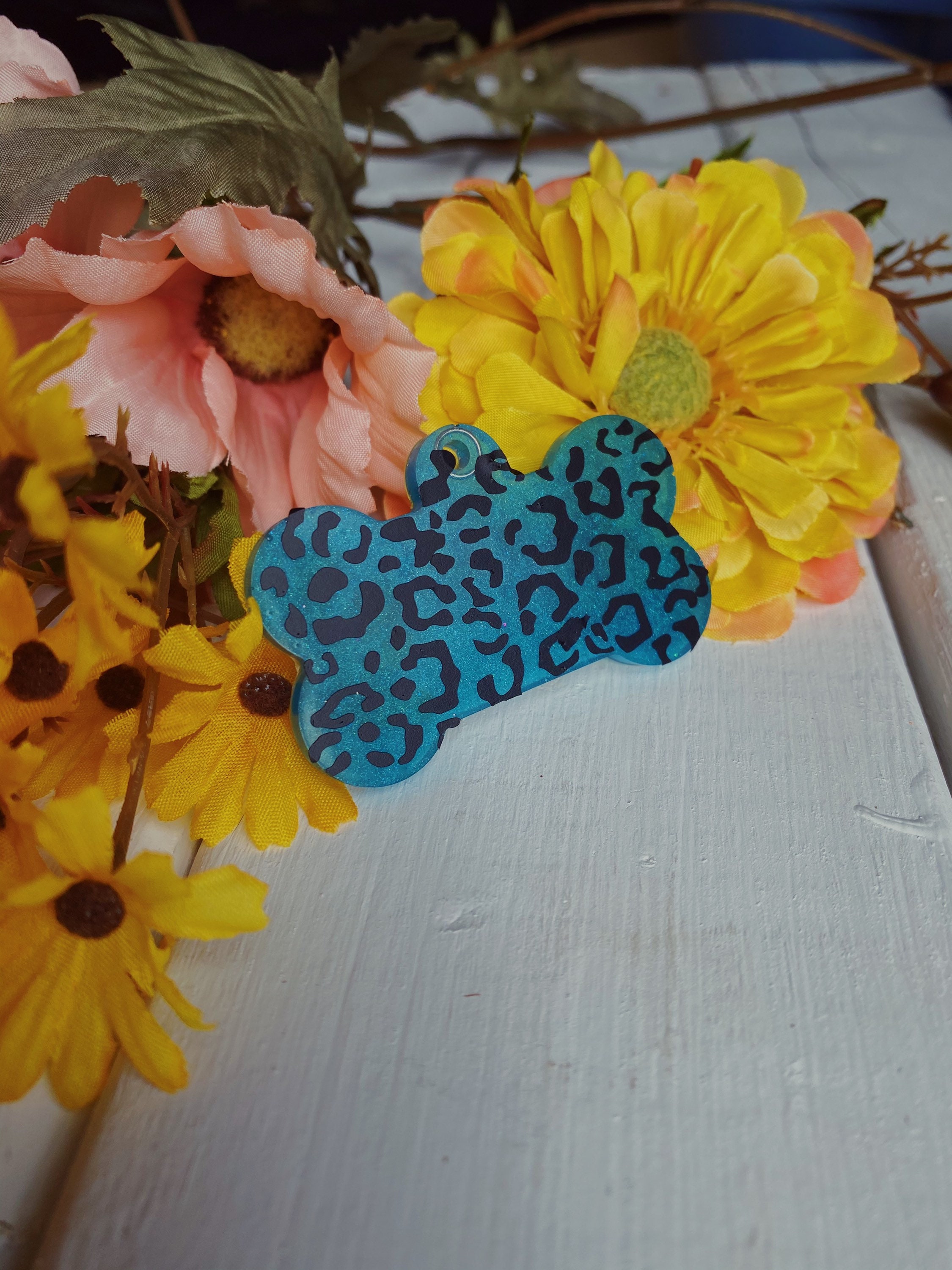 Animal Print Resin Dog Tags Etsy