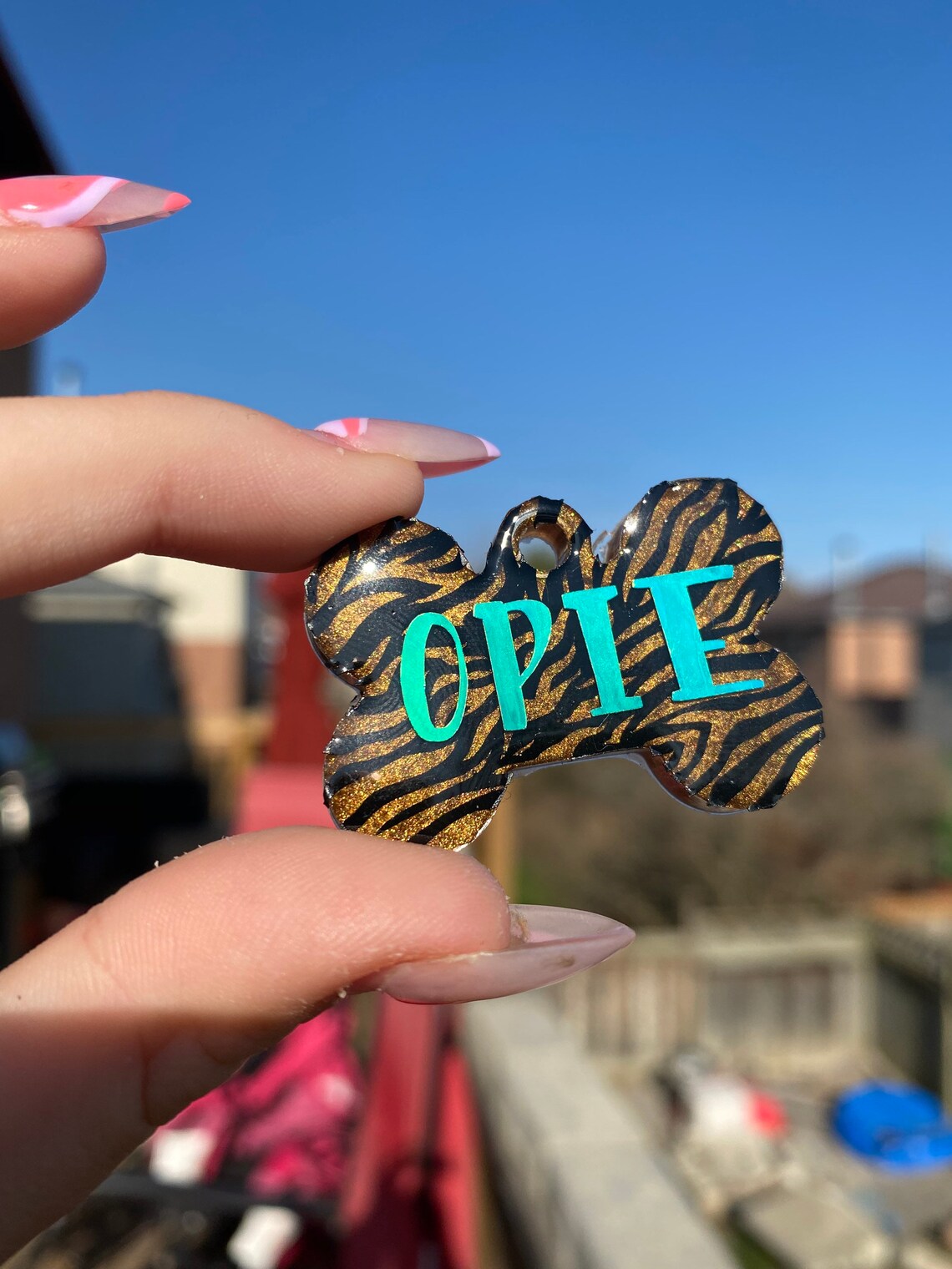 Animal Print Resin Dog Tags Etsy