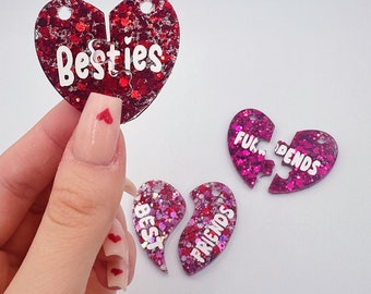 BFF Heart Charms: Personalized Pet ID Tag or Keychain
