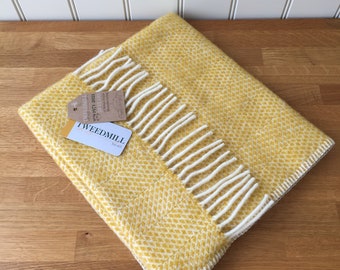 Tweedmill Baby Pram Blanket - Beehive Yellow 100% Pure New Wool Blanket