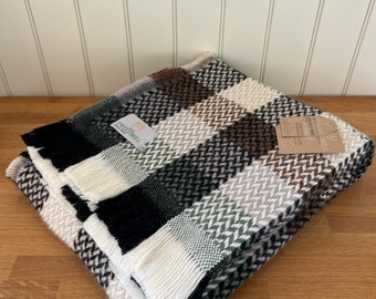 Recycled All Wool Celtic Weave Check Throw Large