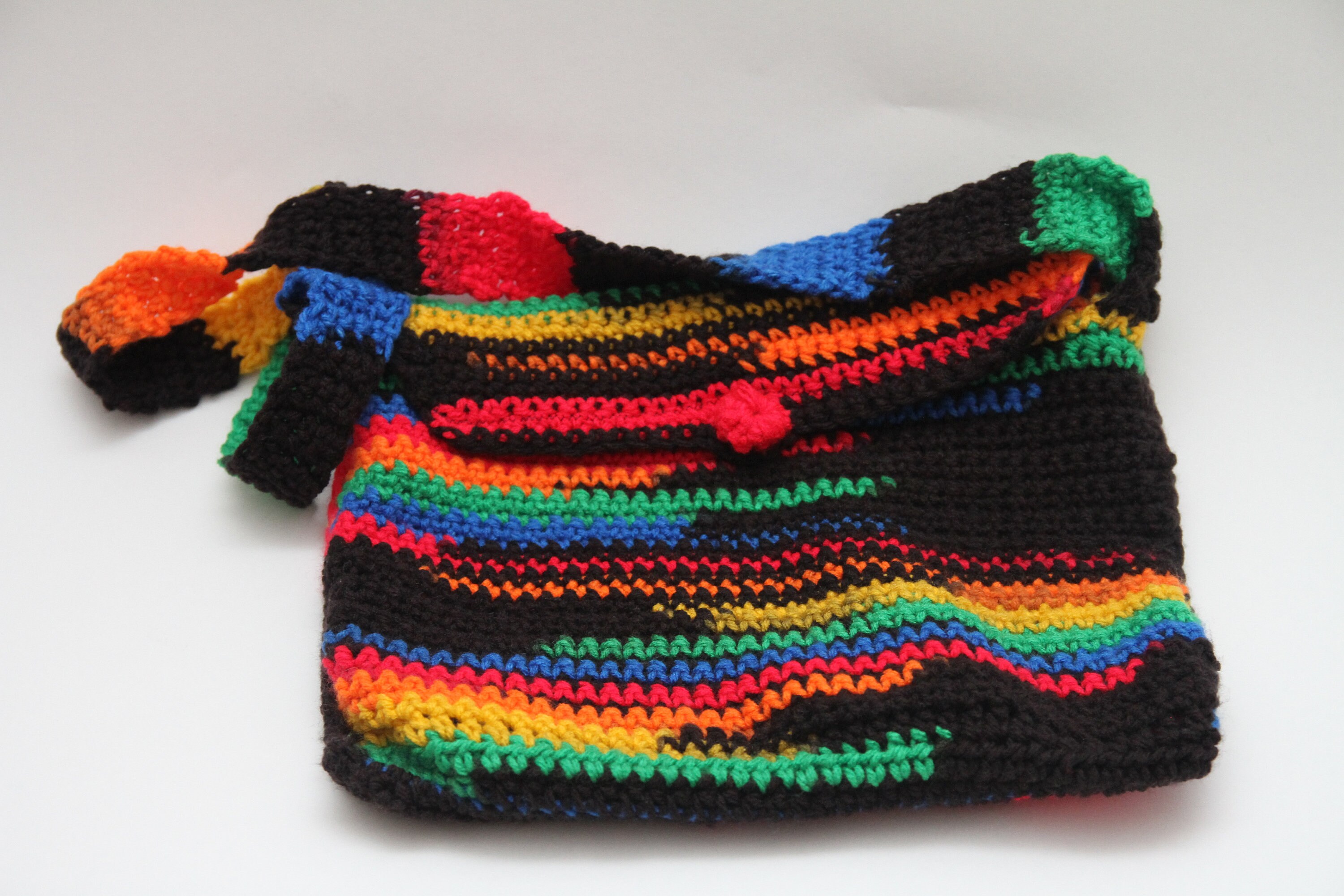 Shoulder Strap Multicolor Crochet Bag & Hat Etsy New Zealand