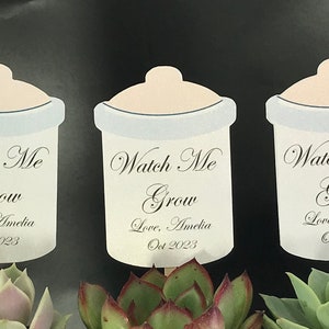 Baby Shower Favors - Succulent Tags - Watch Me Grow - Exclusive Baby Milk Bottle Design