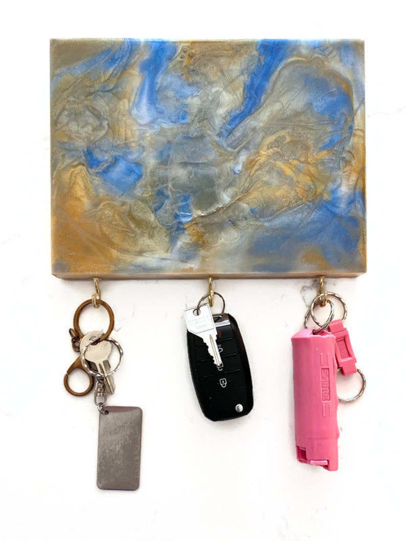 Epoxy Resin Key Holder Handmade Key Holder Wall Key Holder Etsy